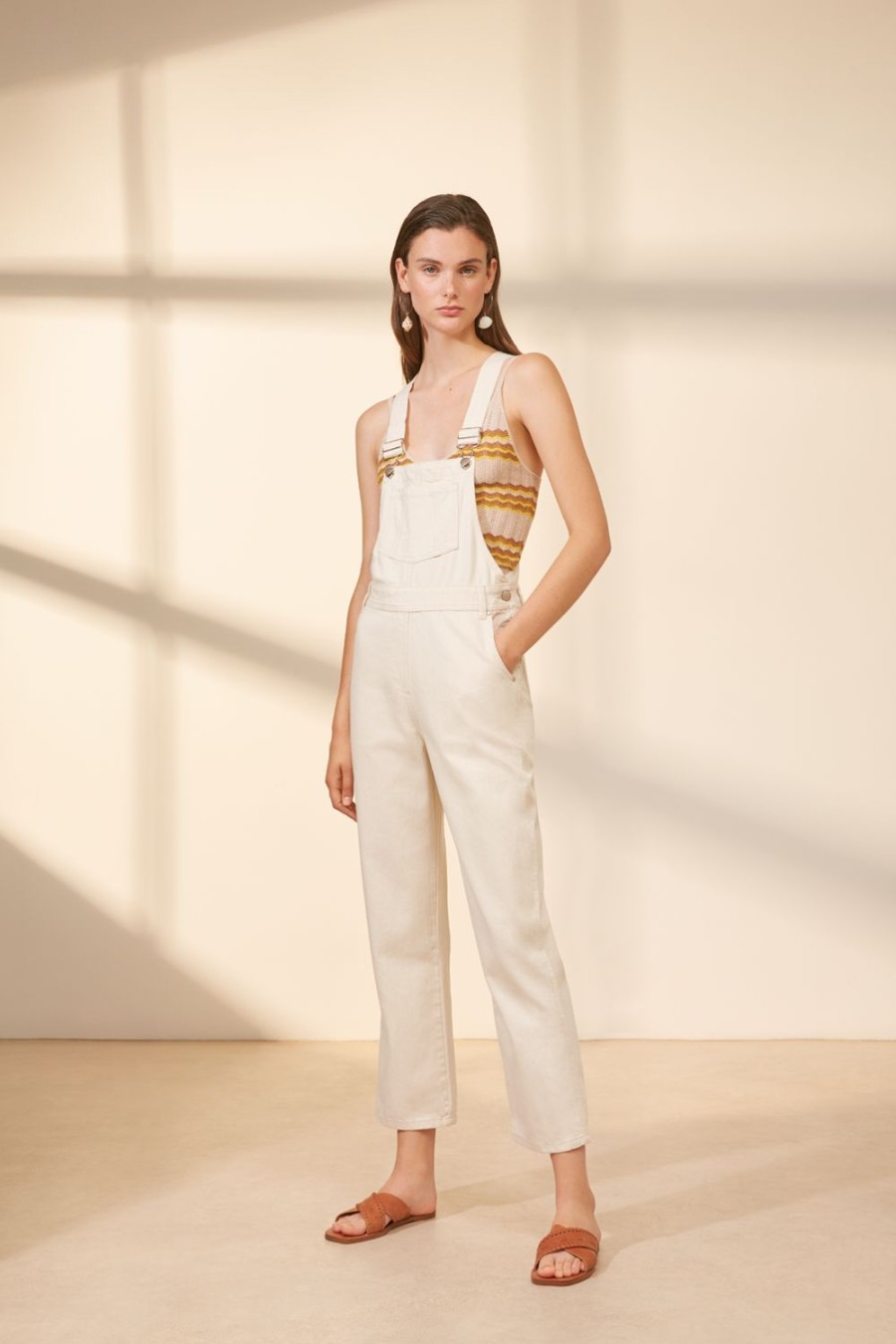 Women Suncoo Jumpsuits | Rhea Dungarees-White