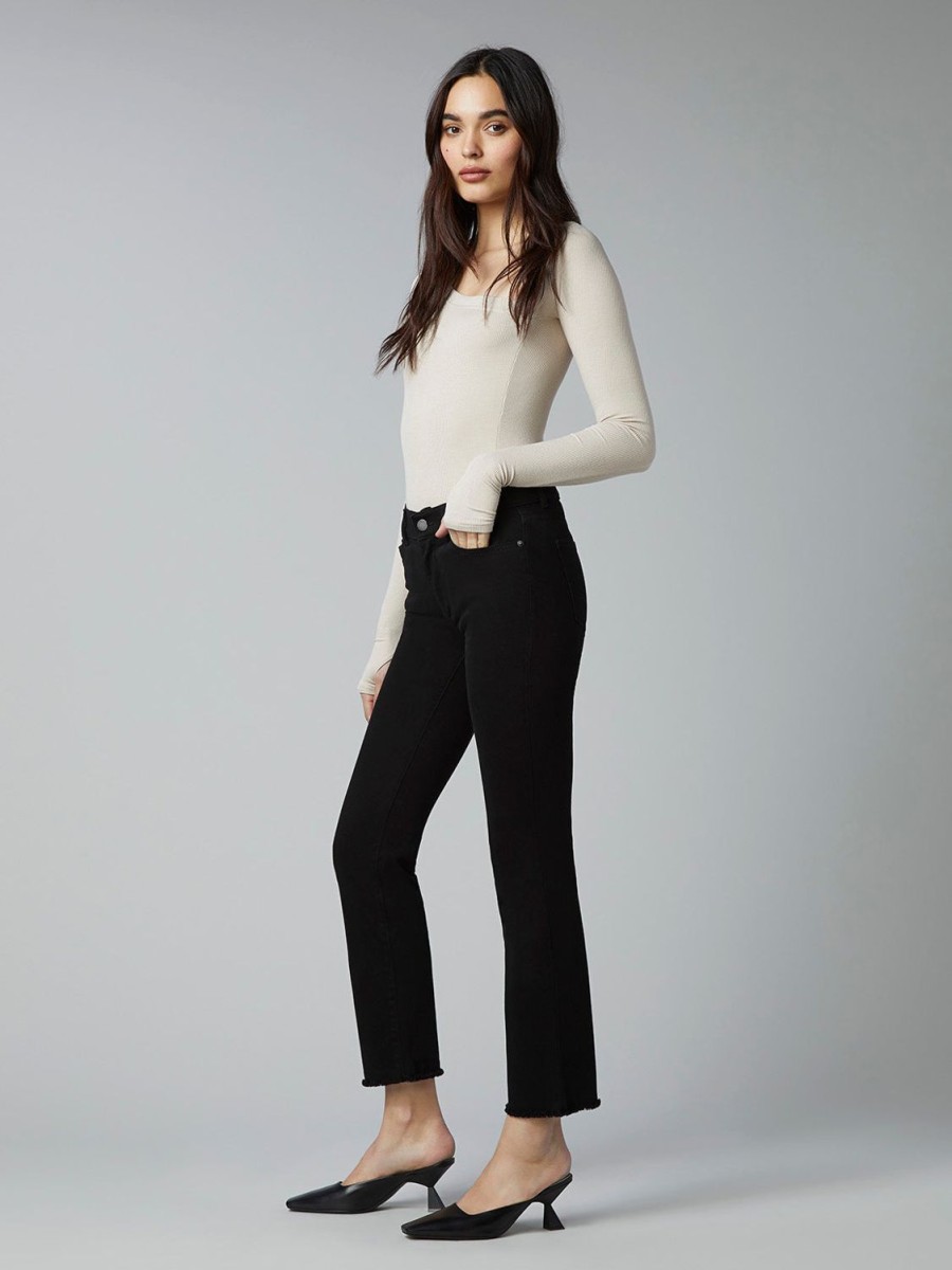 Women DL1961 Jeans | Mara Straight Ankle-Black Peached Raw