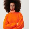 Women American Vintage Knitwear | East Round Neck Knit-Orange Fluo