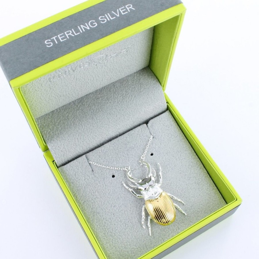 Women Reeves & Reeves Necklaces | Bb220G Gold Stag Beetle Necklace