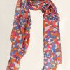 Women Doodie Stark Scarves | Animal Print Scarf-Blue Coral