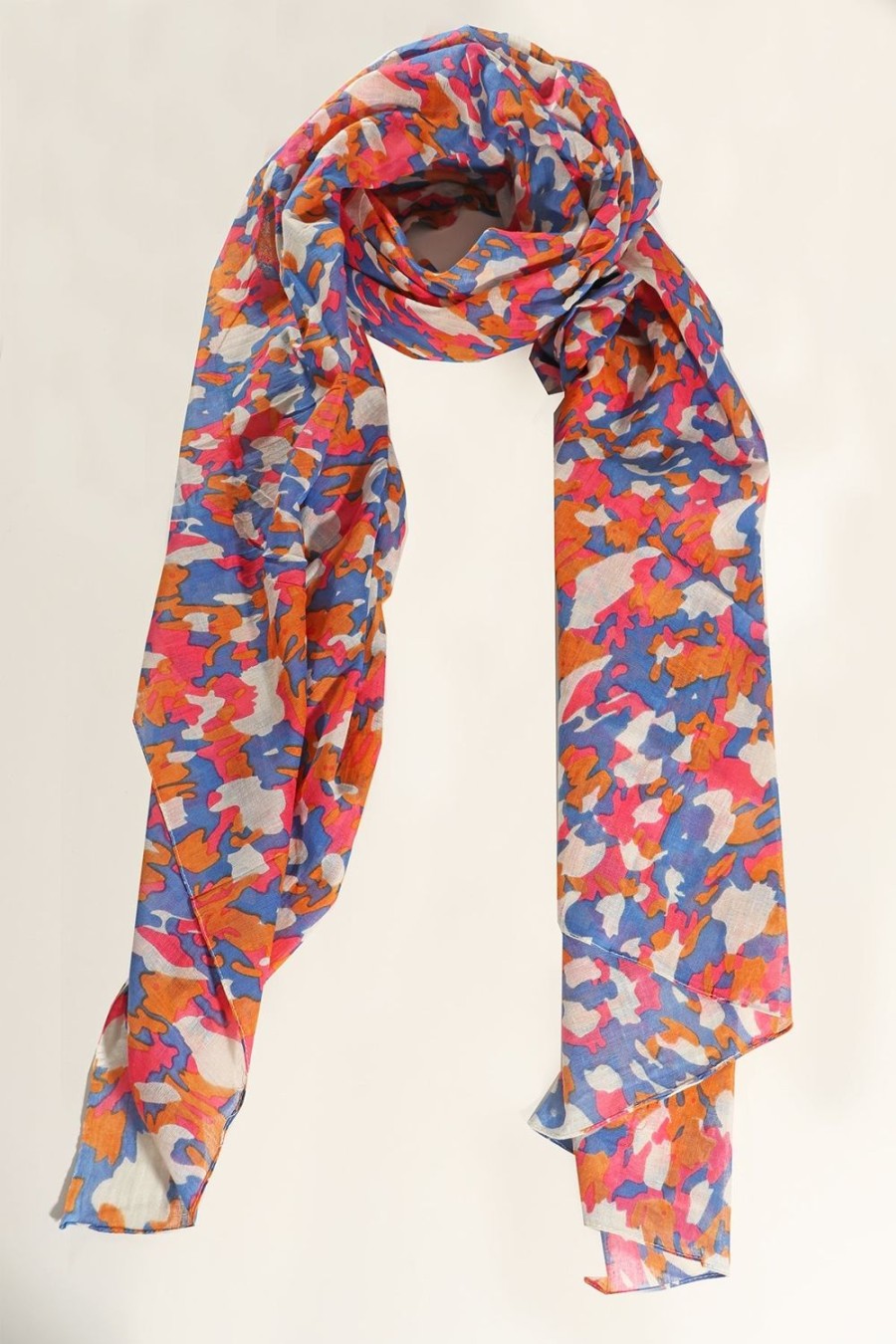 Women Doodie Stark Scarves | Animal Print Scarf-Blue Coral