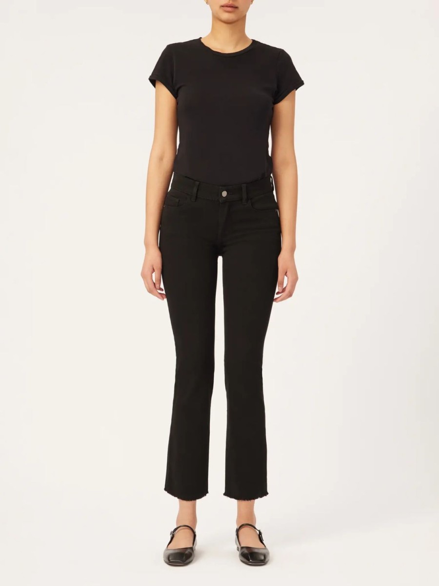 Women DL1961 Jeans | Mara Straight Jean-Black Peached Raw