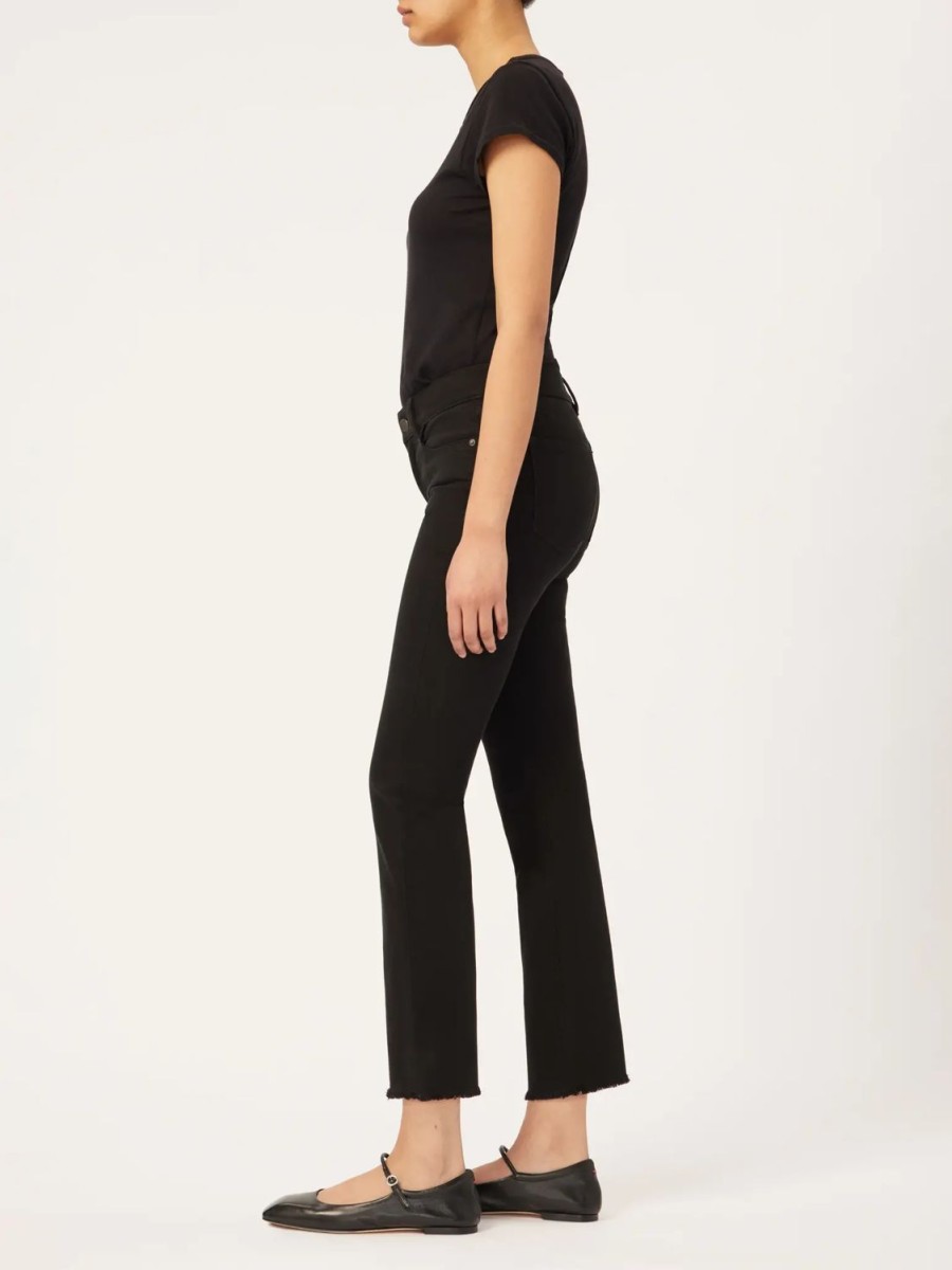 Women DL1961 Jeans | Mara Straight Jean-Black Peached Raw