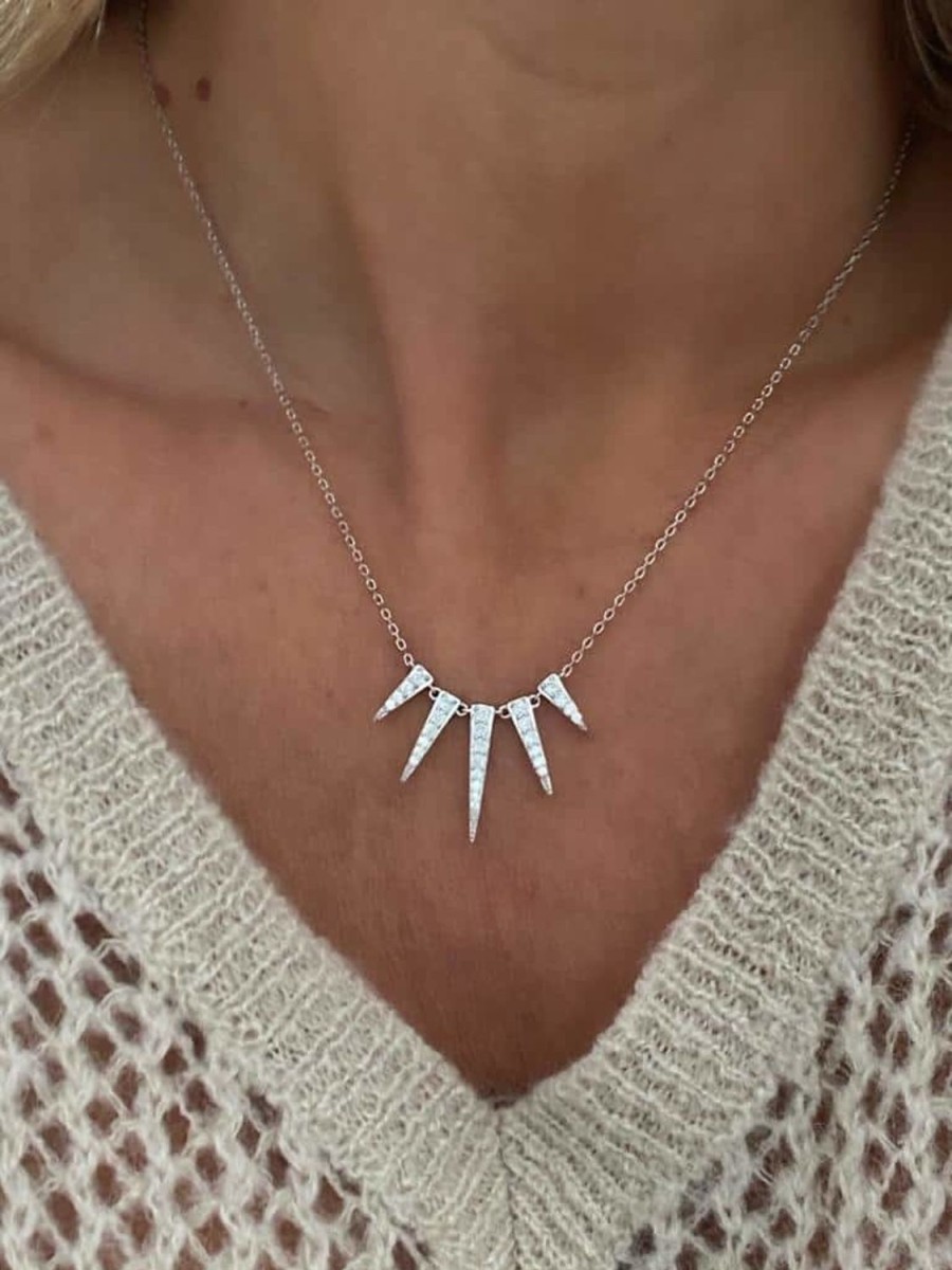 Women Icandi Necklaces | S2419S Sun Downer Necklace-Silver