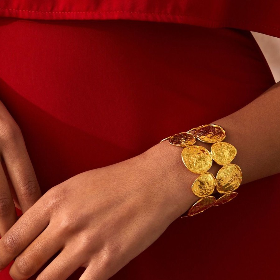 Women Ashiana Bracelets | Double Coins Cuff-Gold