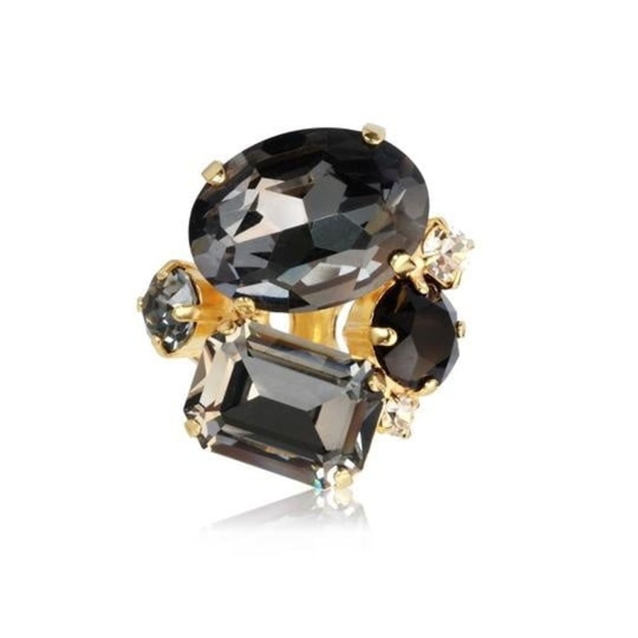 Women Caroline Svedbom Rings | Carolina Ring-Gold Black Combo