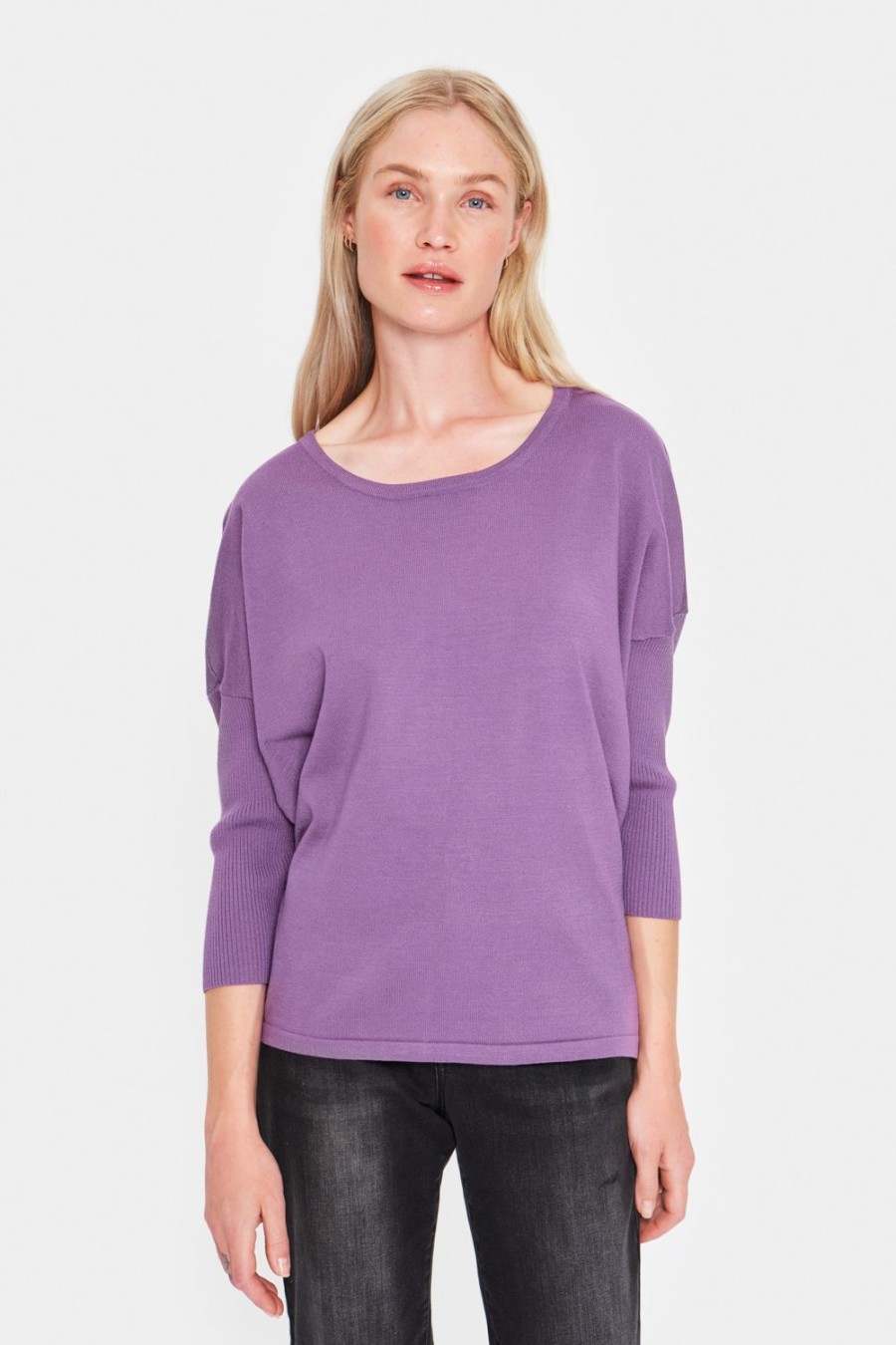 Women Saint Tropez Knitwear | Mila Jumper-Diffused Orchid