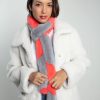 Women Nooki Scarves | Ziggy Faux Fur Scarf-Coral Mix