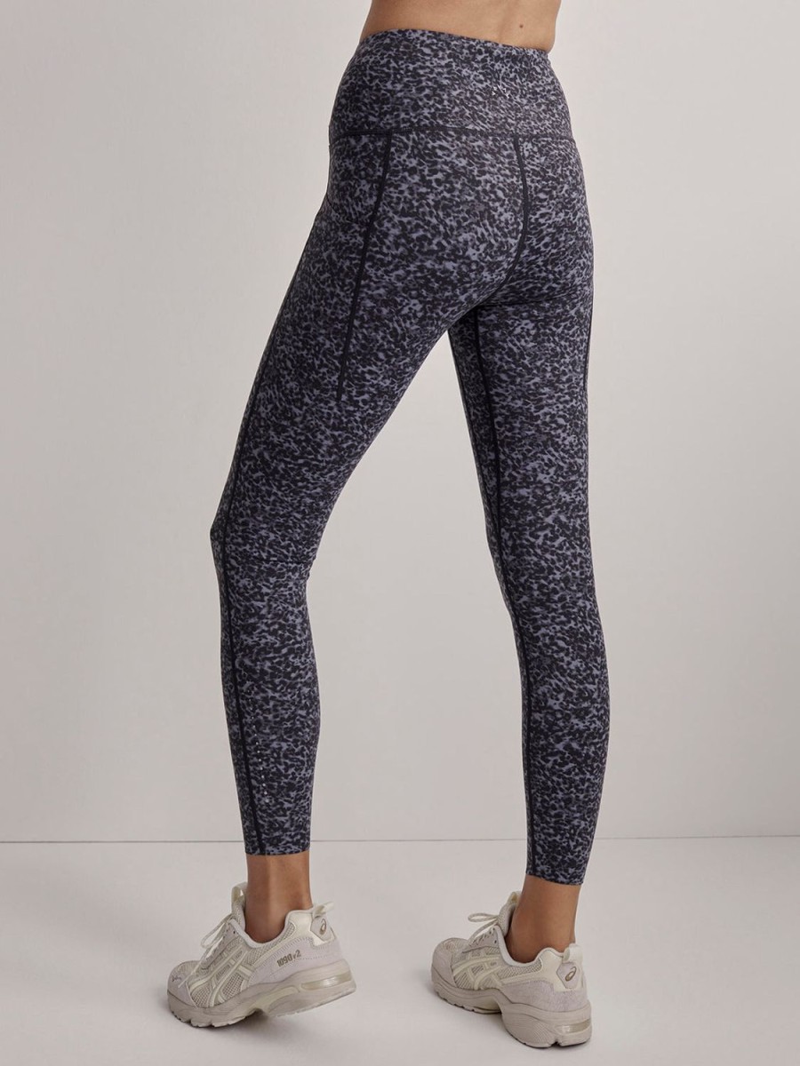 Women Varley Trousers | Let'S Go Running Legging-Ebony Blue Cheetah