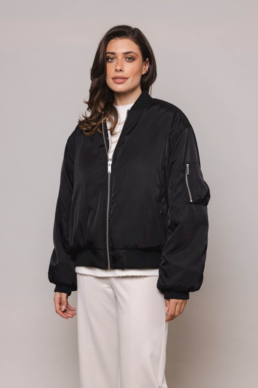 Women Rino & Pelle Jackets | James Reversible Bomber-Black And Stone