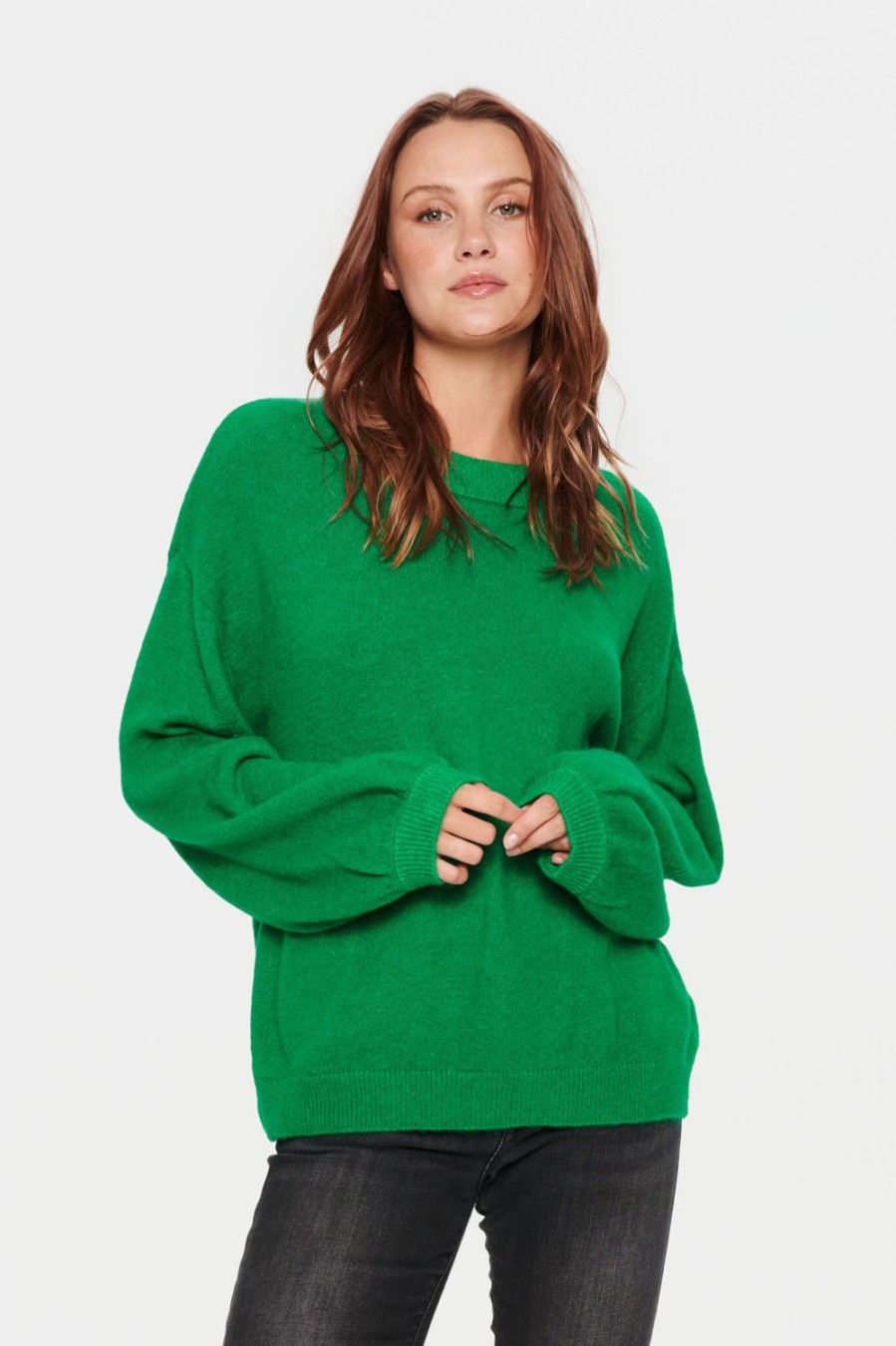 Women Saint Tropez Knitwear | Trixie Pullover-Verdant Green