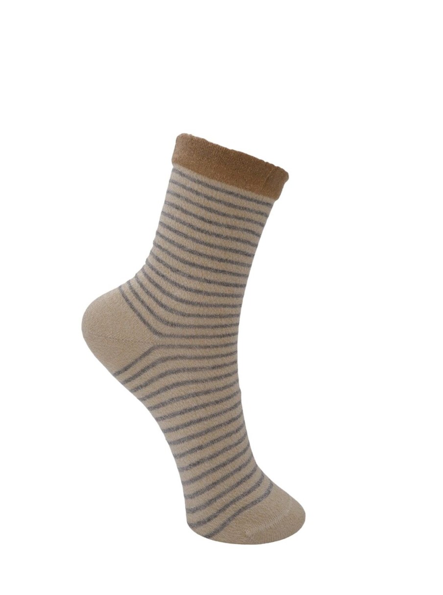 Women Black Colour Socks | Flash Stripe Socks-Off White