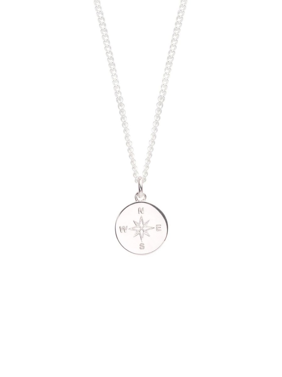 Women Tilly Sveaas Necklaces | Large Silver Compass 60Cm Curb Chain