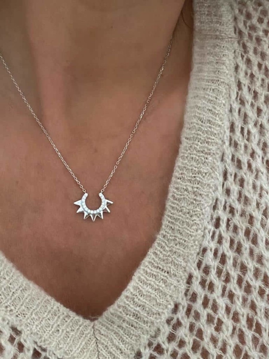 Women Icandi Necklaces | S2118S Sun Downer Necklace-Silver