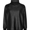 Women Mos Mosh Tops | Hunt Foil Rollneck Sweatshirt-Black