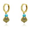 Women Boho Betty Earrings | Betty Hoop Gemstone Earring-Turquoise/Gold