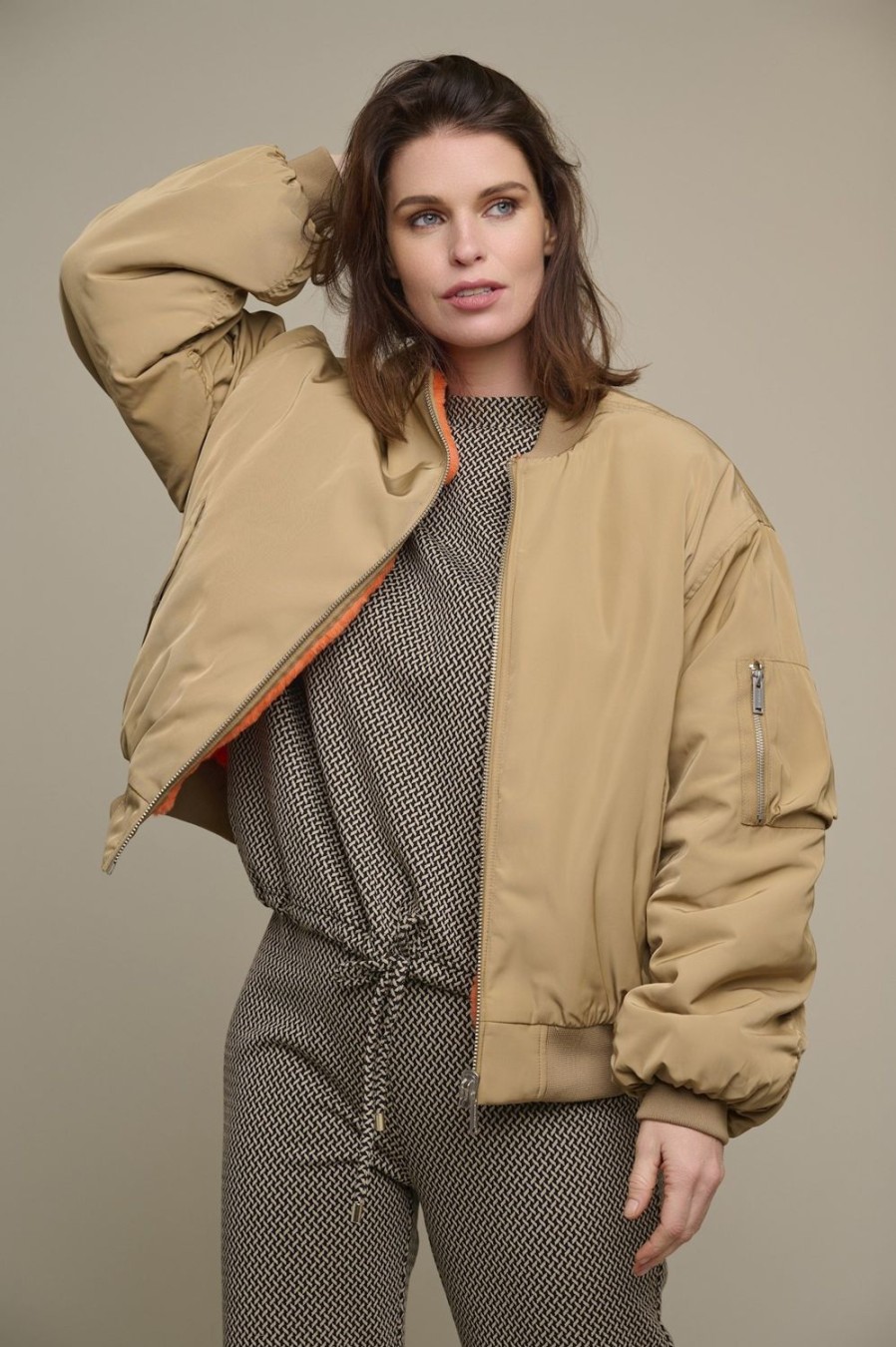 Women Rino & Pelle Jackets | James Reversible Bomber-Cookie And Fire