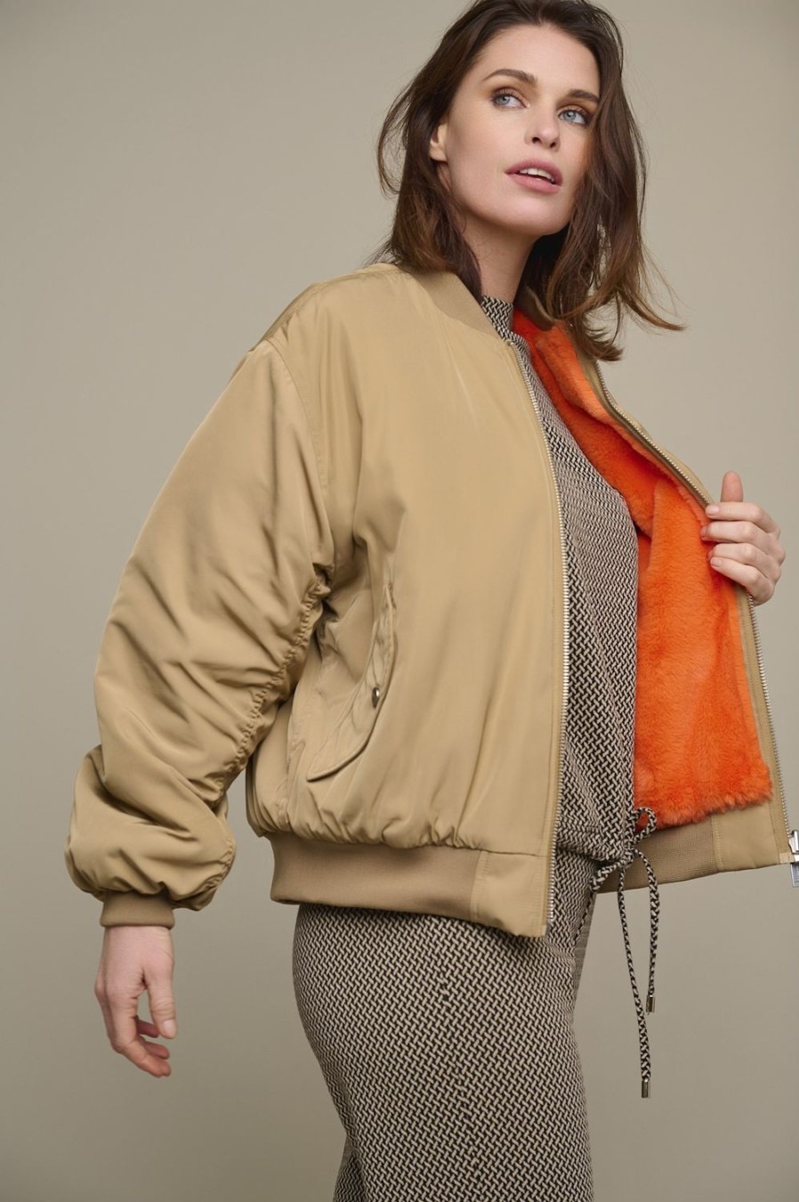 Women Rino & Pelle Jackets | James Reversible Bomber-Cookie And Fire