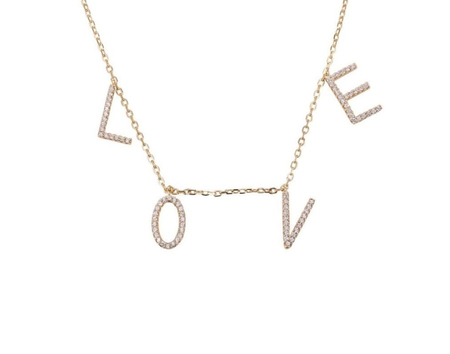 Women Icandi Necklaces | Cubic Zircon Love Necklace-Gold