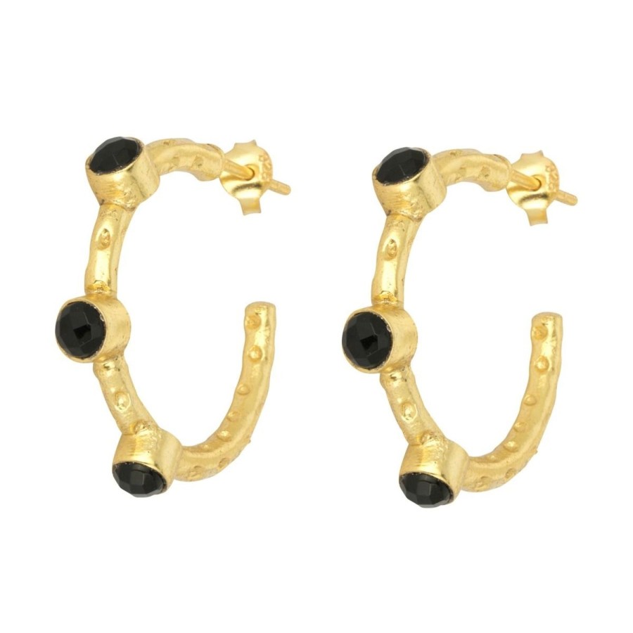 Women Ashiana Earrings | Mini Cruise Earrings-Black Onyx