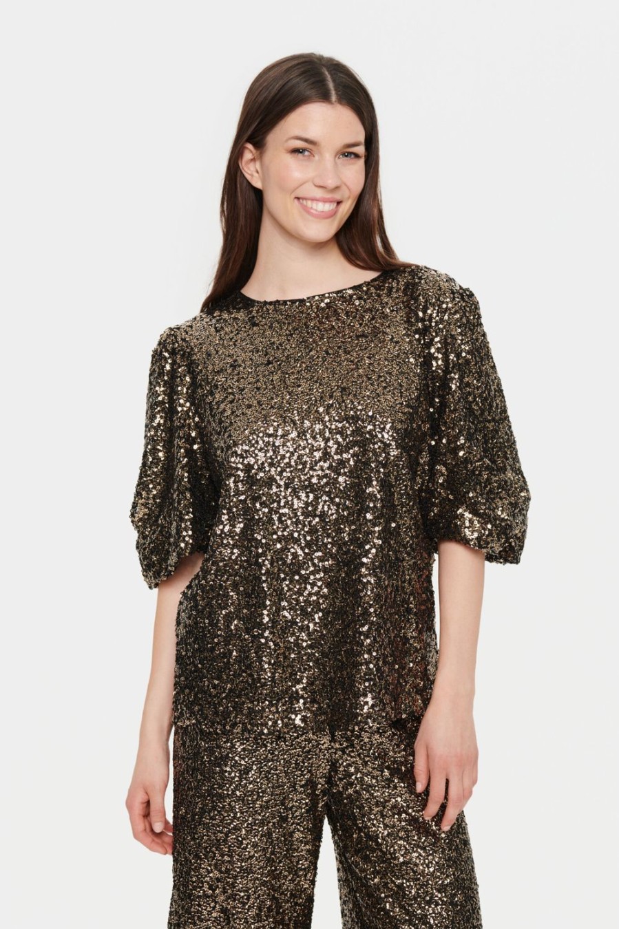 Women Saint Tropez Tops | Bailey Blouse-Antique Sequins