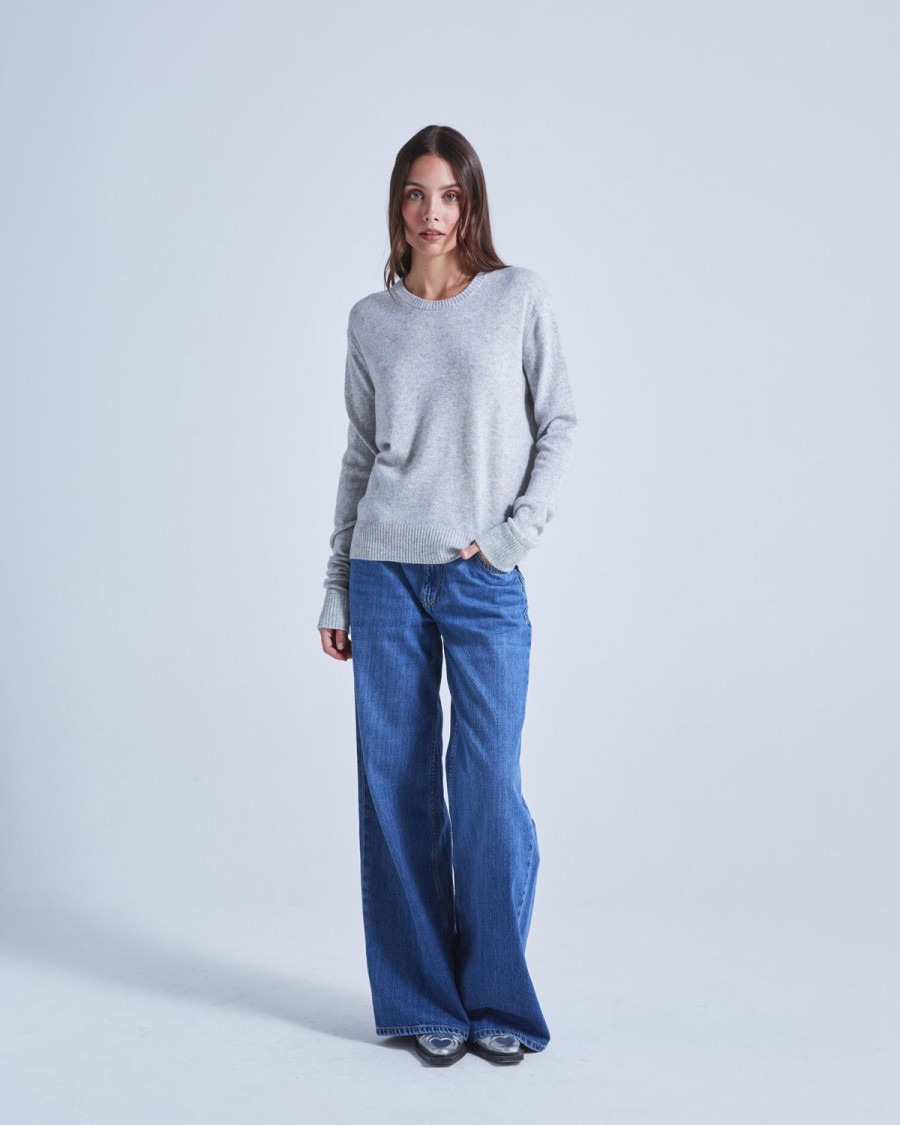 Women Absolut Cashmere Knitwear | Elysee Knit-Gris Chine Clair