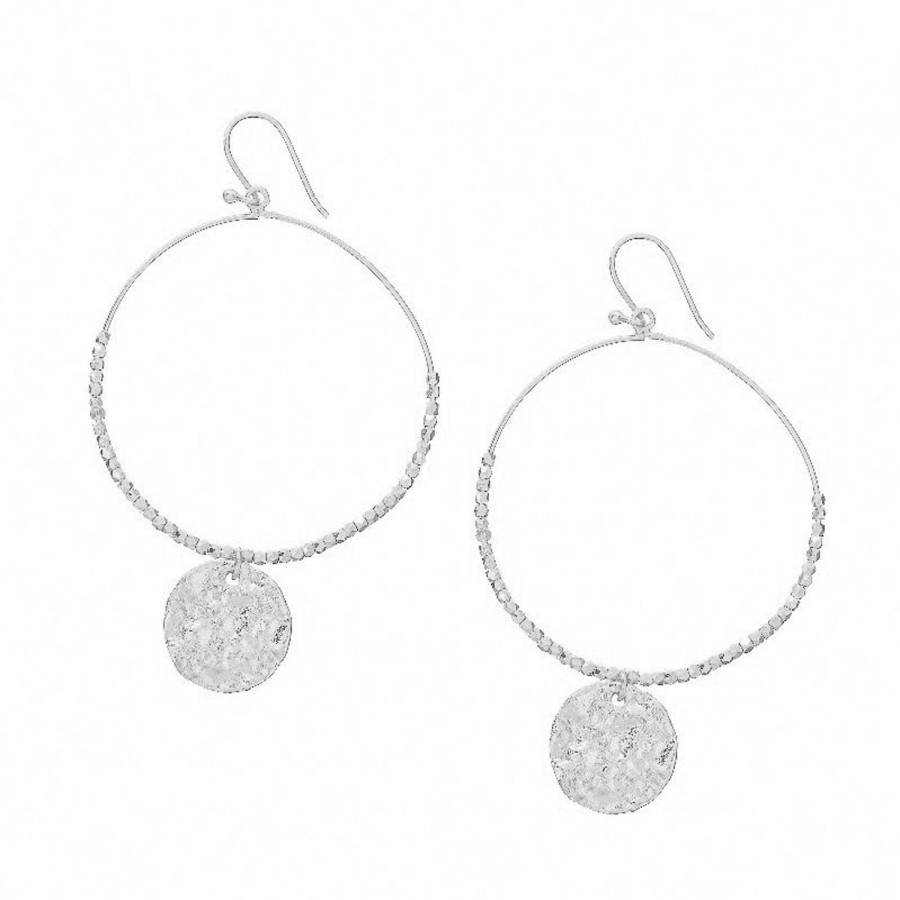 Women Ashiana Earrings | Dominique Large Hoop Earrings-Silver