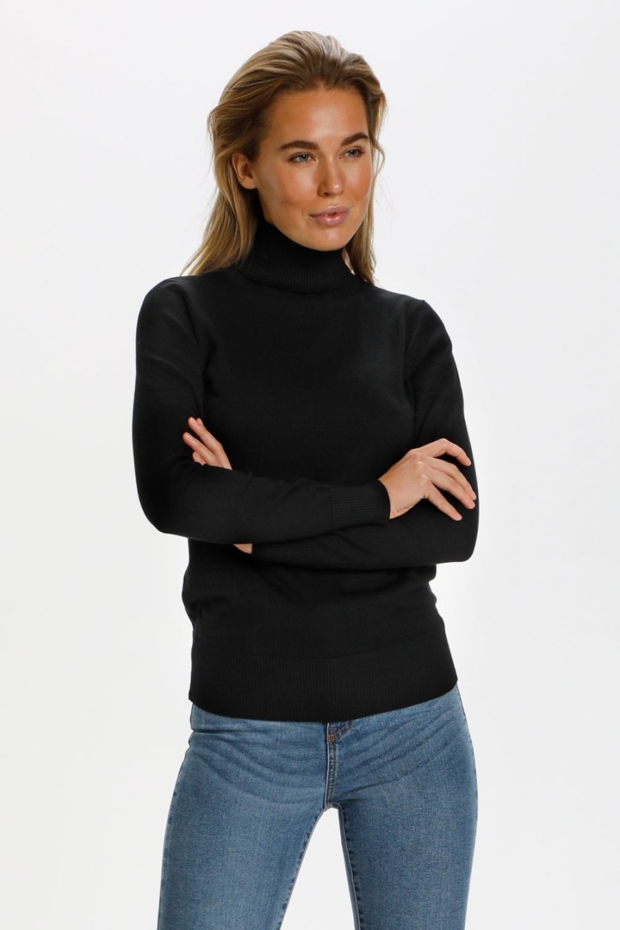 Women Saint Tropez Knitwear | Mila Rollneck Pullover-Black