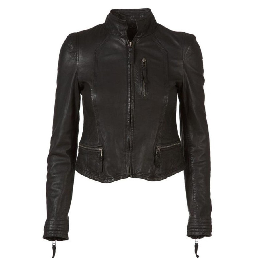 Women MDK Jackets | Rucy Leather Jacket-Black