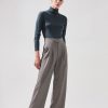 Women Suncoo Trousers | Joliver Tweed Wide Leg Trouser-Beige