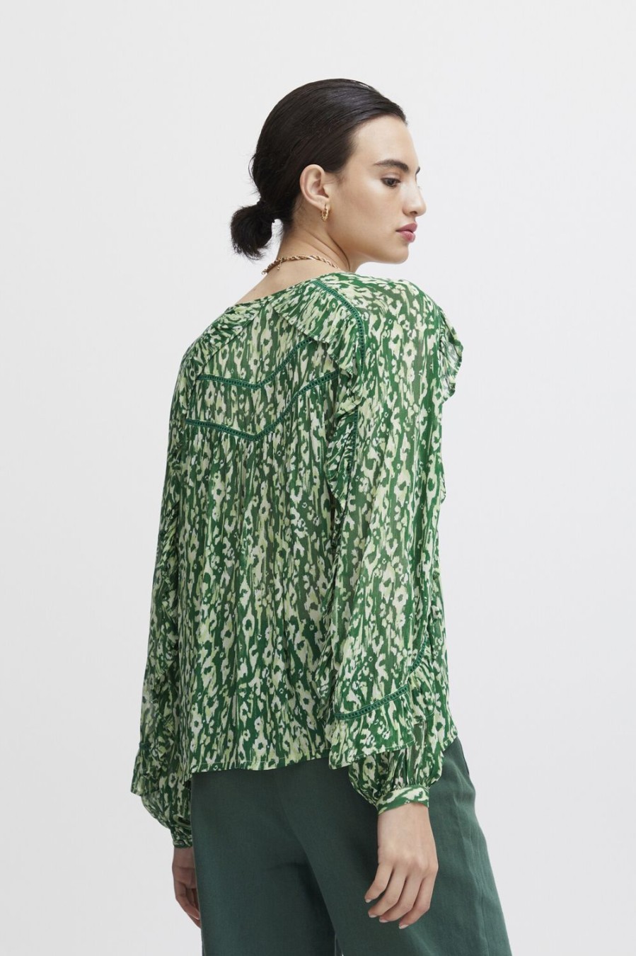 Women Atelier Reve Tops | Mimi Blouse-Pine Needle