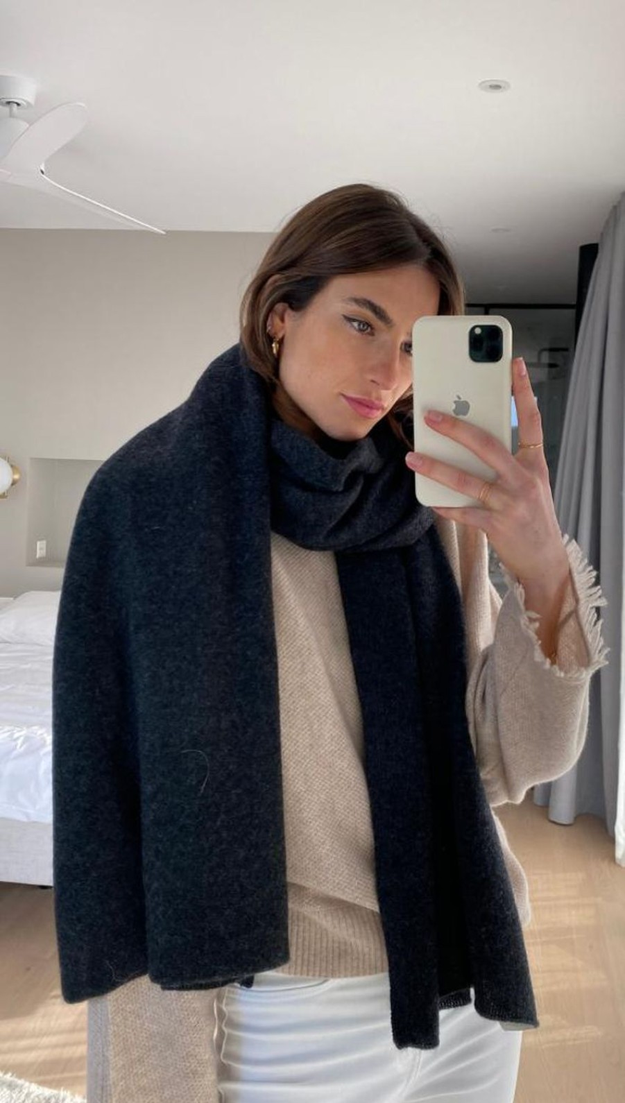 Women Charli Scarves | Cashmere Travel Wrap-Dark Grey