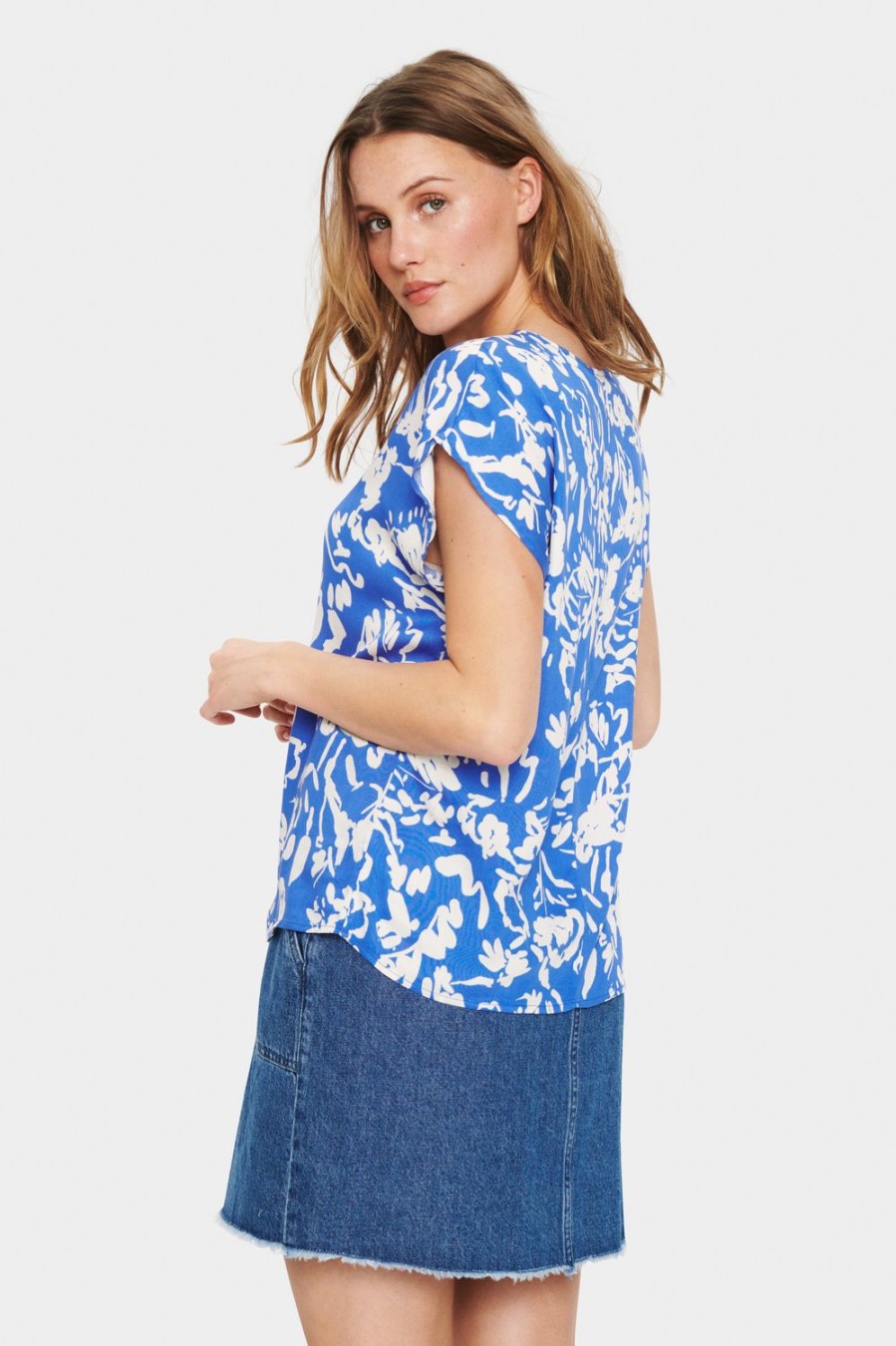 Women Saint Tropez Tops | Maddin Top-Dazzling Blue Art