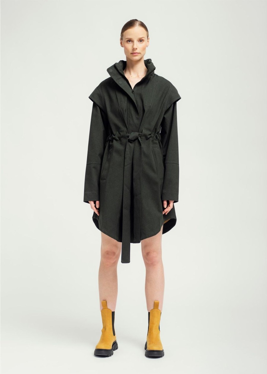 Women Doodie Stark Coats | Monsun Coat-Dark Green