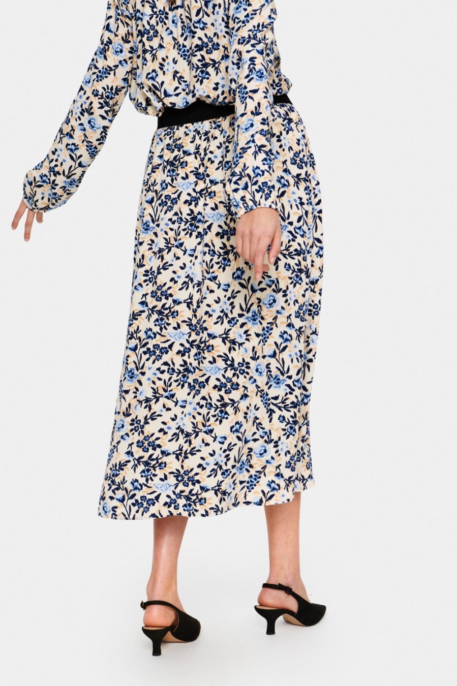 Women Saint Tropez Skirts | Inka Skirt-Creme Backyard Floral