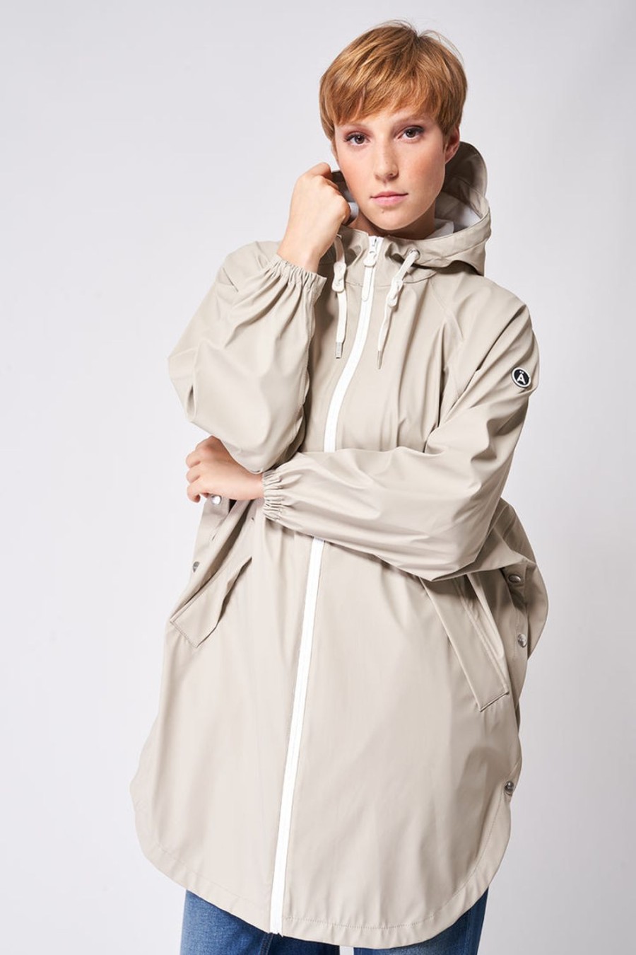 Women Tanta Coats | Sky Poncho-Stone Grey