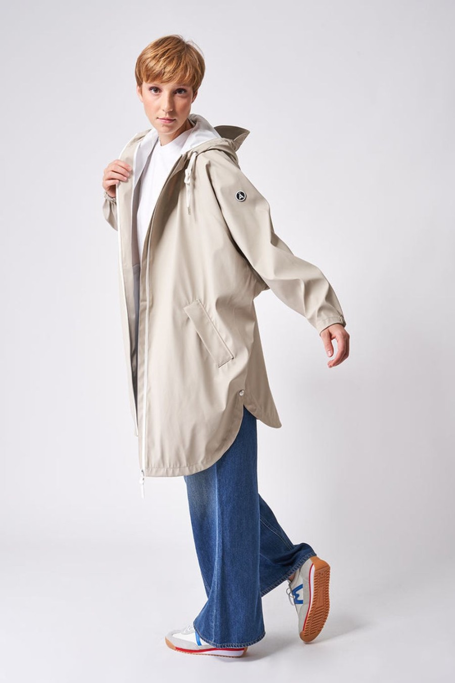 Women Tanta Coats | Sky Poncho-Stone Grey