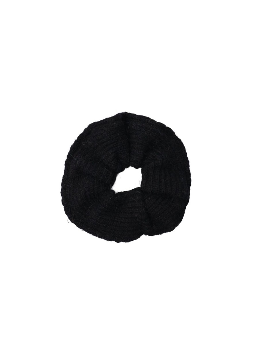 Women Black Colour Hair Accessories | Marga Knitted Scrunchie-Black