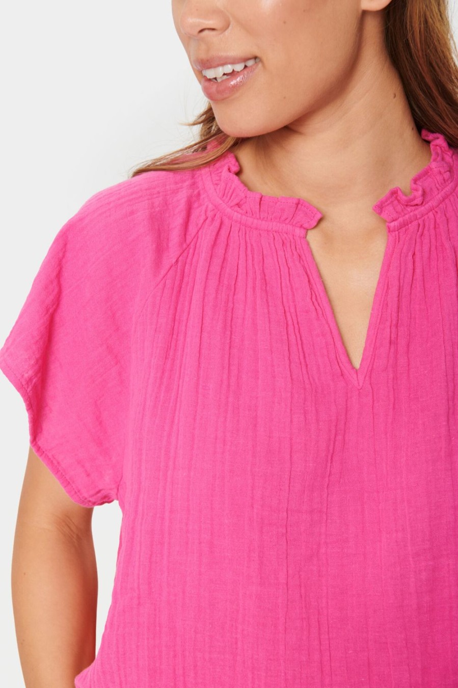 Women Saint Tropez Tops | Ves Blouse-Fuchsia Fedora