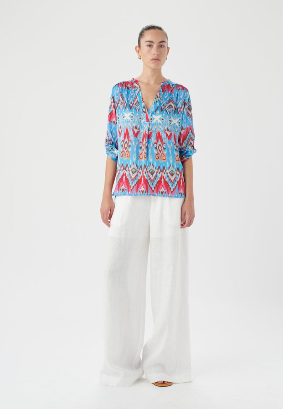 Women Dea Kudibal Tops | Blair Blouse-Ikat Malibu