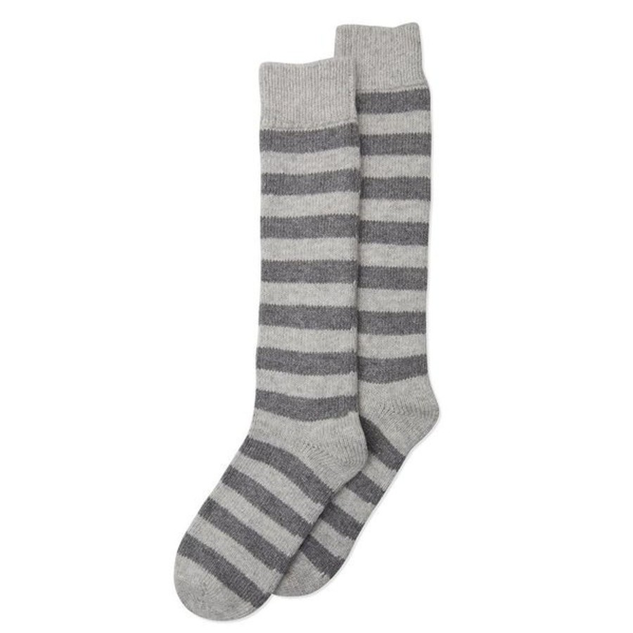 Women Somerville Socks | Long Stripe Sock-Grey