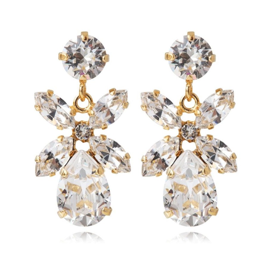 Women Caroline Svedbom Earrings | Mini Dione Earring-Gold Crystal