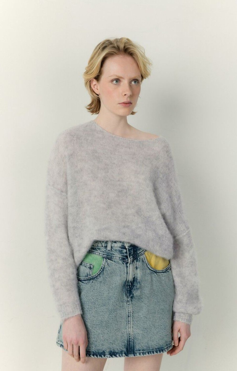 Women American Vintage Knitwear | Yanbay Jumper-Gris Chine