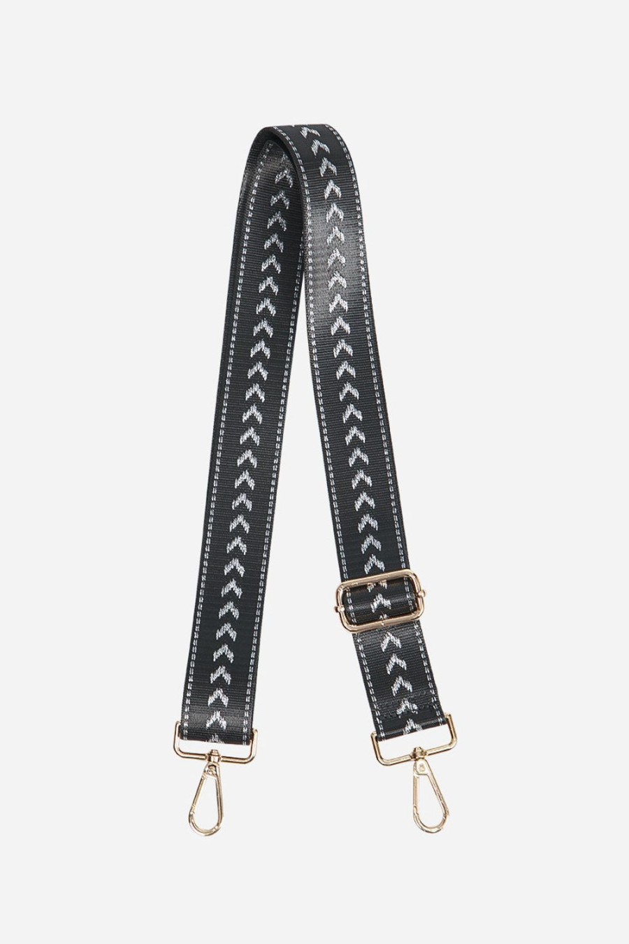 Women Doodie Stark Bag Straps | Metallic Arrow And Stripe Bag Strap-Black/Silver