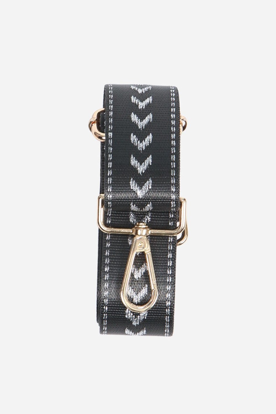 Women Doodie Stark Bag Straps | Metallic Arrow And Stripe Bag Strap-Black/Silver