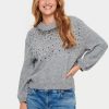 Women Saint Tropez Knitwear | Barbel Pullover-Mist Grey Melange