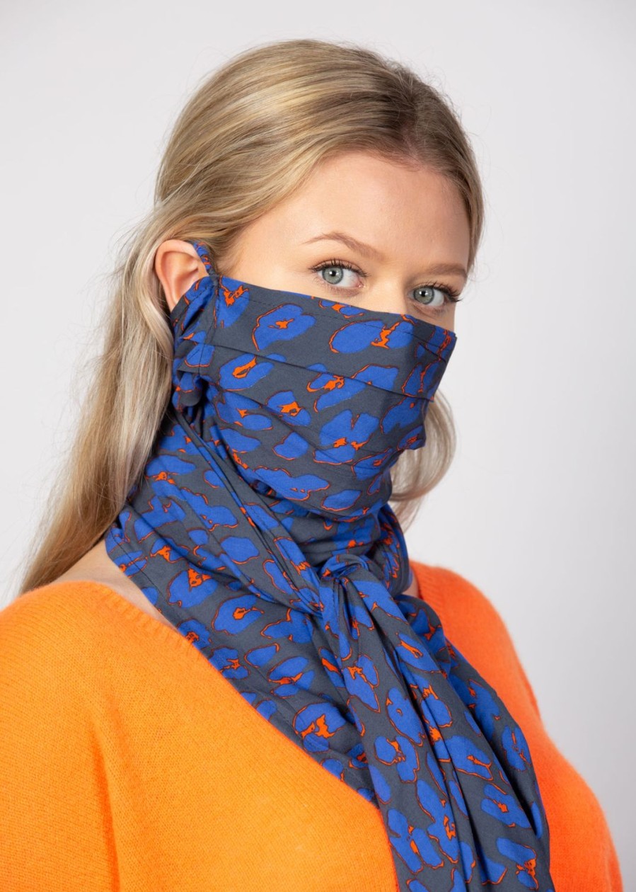 Women Doodie Stark Face Masks | Doodiescarf-Animal Grey/Blue