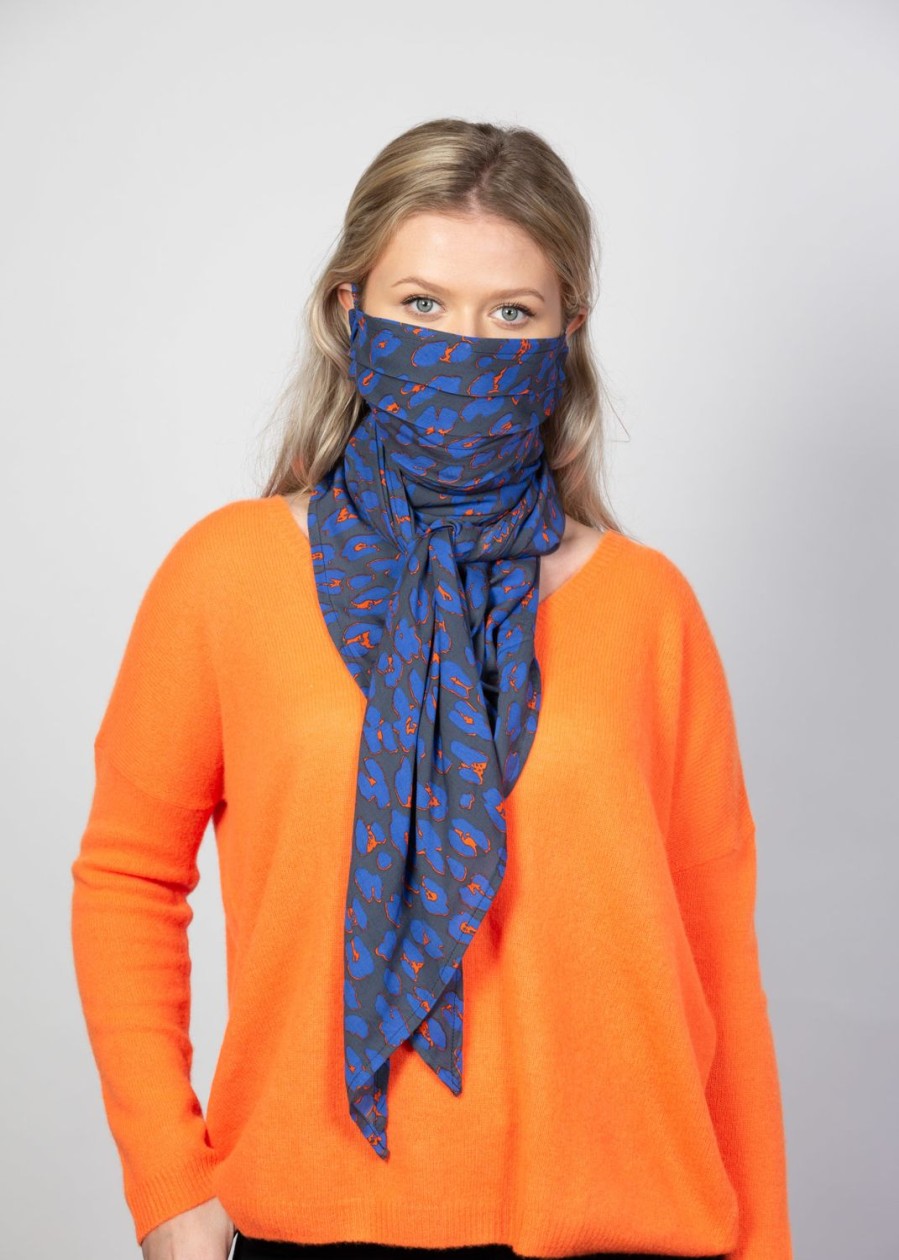 Women Doodie Stark Face Masks | Doodiescarf-Animal Grey/Blue