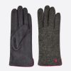 Women Doodie Stark Gloves | Gloves With Embroidered Star-Dark Grey/Fuchsia